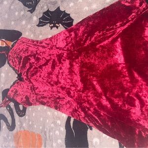 Elegant Red Velvet Dress